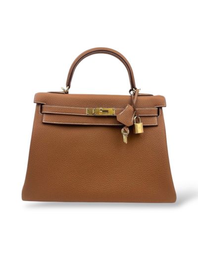 Sac Hermès Kelly 32 Gold Cuir Togo 