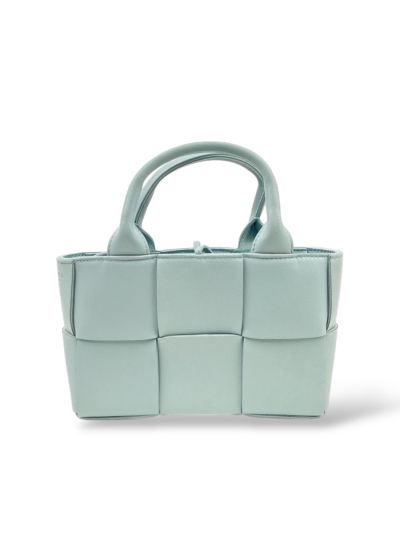 Sac Bottega Veneta Arco Tote Mini Cuir Bleu Pastel
