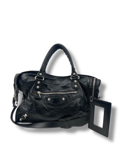 Sac à Main Balenciaga En Cuir Noir Neo Cagole City 