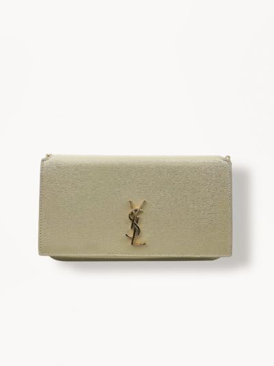 Sac Pochette Saint Laurent Cassandre En Cuir De Veau Blanc 