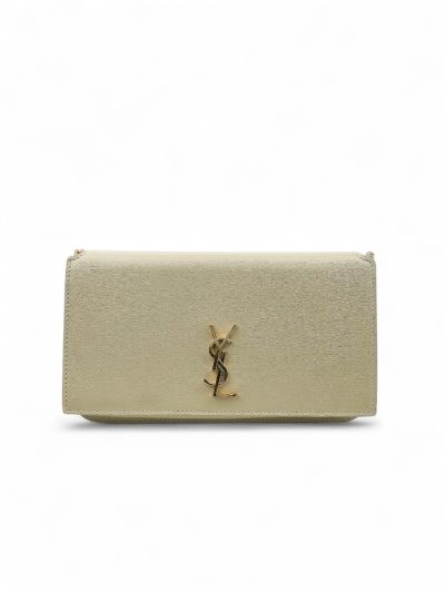 Sac Pochette Saint Laurent Cassandre En Cuir De Veau Blanc 