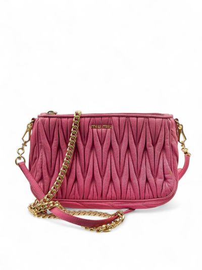 Sac À Main 3 En 1 Miu Miu 2010 Cuir Matelassé Rose