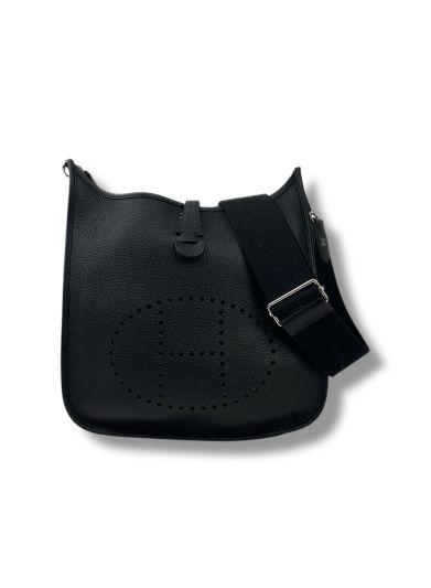 Sac Bandoulière Hermes Evelyne 33 En Cuir Noir Grainé
