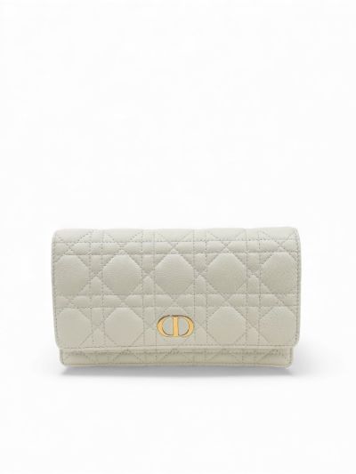 Sac Pochette Dior Caro Cuir D'Agneau Blanc 