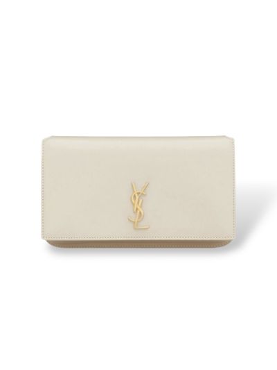 Sac Pochette Saint Laurent Cassandre En Cuir De Veau Blanc 