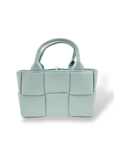Sac Bottega Veneta Arco Tote Mini Cuir Bleu Pastel
