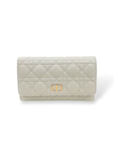Sac Pochette Dior Caro Cuir D'Agneau Blanc 