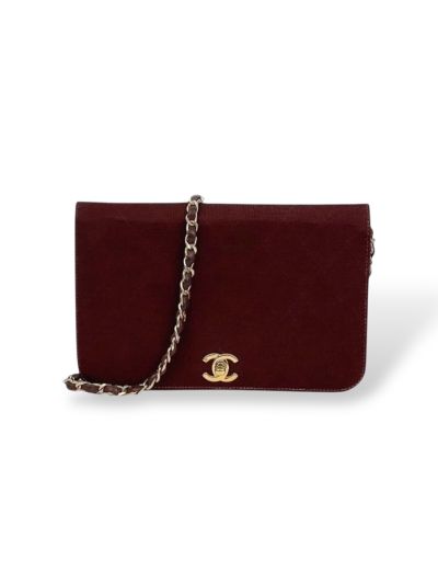 Sac Chanel Vintage En Jersey Bordeaux