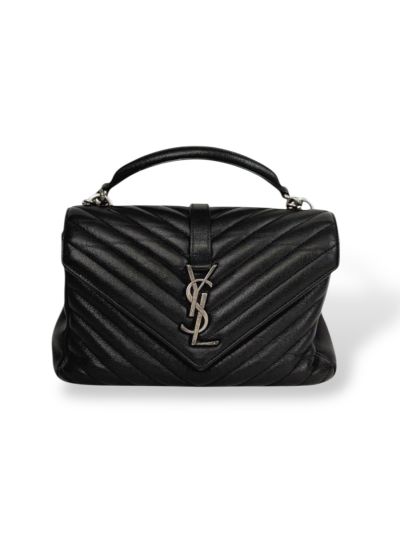 Sac YSL Collège Medium en Cuir Matelassé Noir