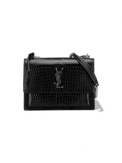 Sac à Bandoulière Saint Laurent Sunset En Cuir Noir 