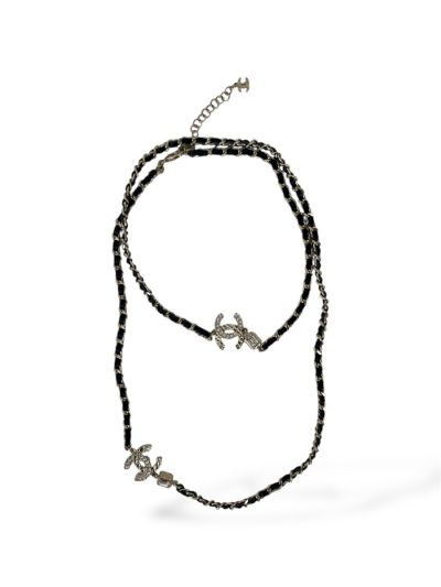 Sautoir Chanel à Strass Et Double CC 