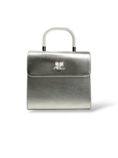 Sac à Main Courrèges En Cuir Gris Shine 