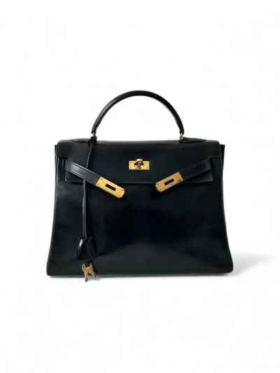 Sac à Main Hermès Kelly 32 En Cuir Noir 