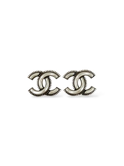Boucles D'oreilles Chanel En Email Gris