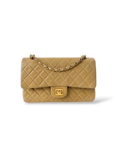 Sac Chanel Timeless Vintage Medium En Cuir Beige