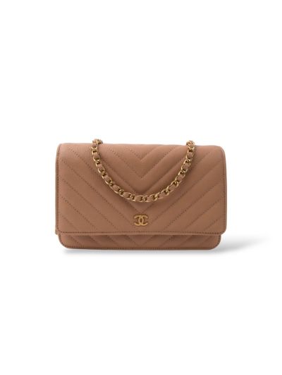 Sac Chanel Wallet On Chain Cuir Nude 