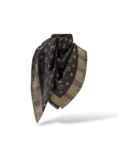 Châle Louis Vuitton Monogram So Shine Marron 