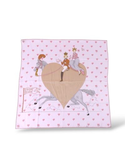 Carré Hermès Tea Time En Soie Rose 