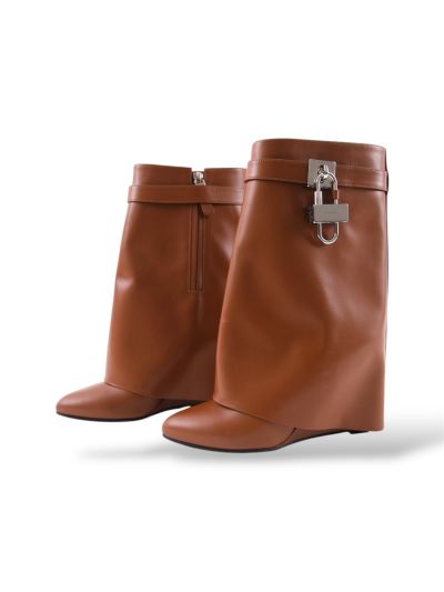Bottes Shark Givenchy En Cuir Marron Taille 38