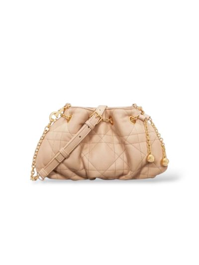 Cristian Dior Amni Small Beige Leather Shoulder Bag