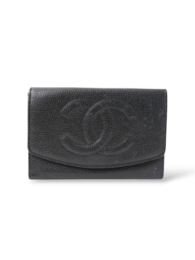 Vintage Black Caviar Leather Chanel Wallet 