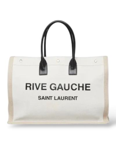 Sac Cabas Saint Laurent Rive Gauche En Toile Beige