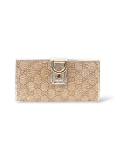 Portefeuille Gucci Monogram Doré 