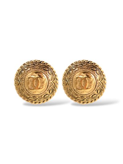 Boucles D'oreilles Chanel Vintage à Clips Dorée 