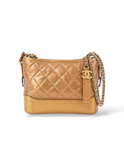 Sac à Bandoulière Chanel Gabrielle En Cuir De Veaux Vieille Dorée 