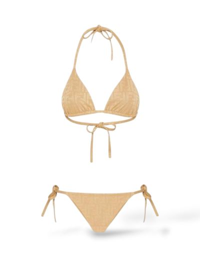 Maillot De Bain Fendi 2 pièces Monogram Beige Taille 42