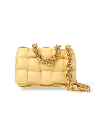 Sac à Bandoulière Bottega Veneta Cassette En Cuir Jaune Pastel
