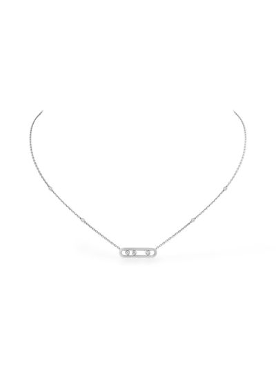 Collier Messika Baby Move En Or Blanc Et Diamant 18 Carats