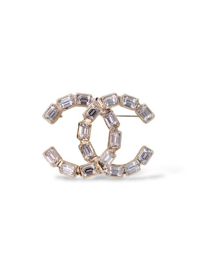 Broche Chanel Champagne et Strass Cristal