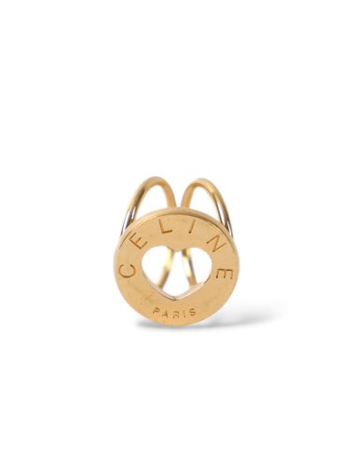Celine Gold Heart Scarf Ring 