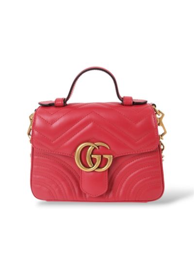 Sac à Bandoulière Gucci GG Marmont Cuir Rouge