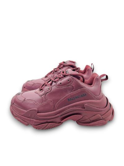 Baskets Triple S Balenciaga Cuir Bordeaux Taille 38