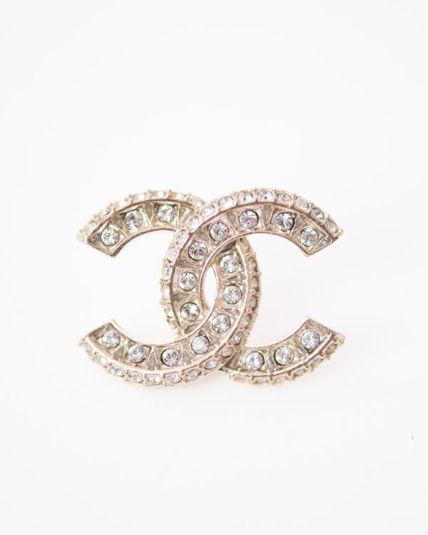Boucles CC Chanel Champagne Full Strass 
