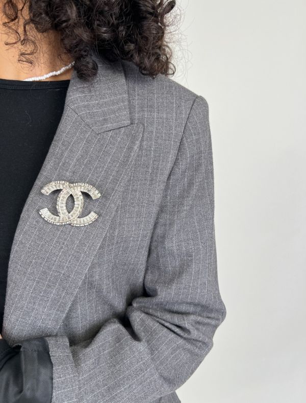 Broche Chanel Full Strass Argentée