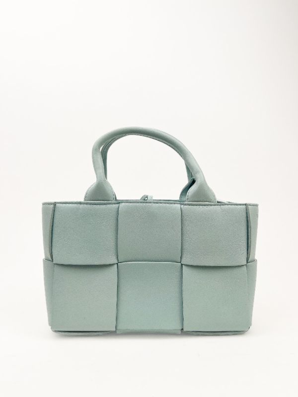 Sac Bottega Veneta Arco Tote Mini Cuir Bleu Pastel