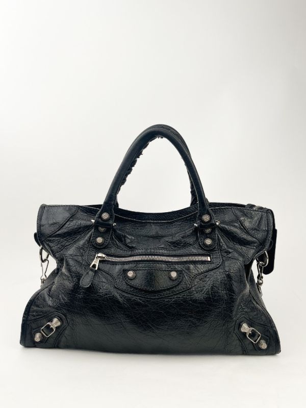 Sac à Main Balenciaga En Cuir Noir Neo Cagole City