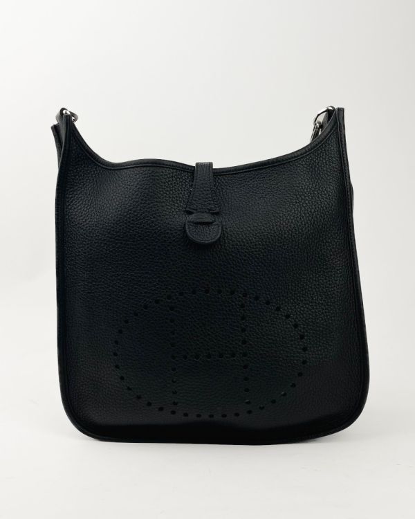 Sac Bandoulière Hermes Evelyne 29 En Cuir Noir Grainé
