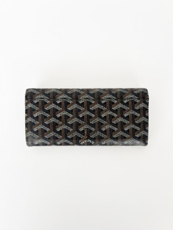 Portefeuille Long Goyard Noir Goyardine Varenne