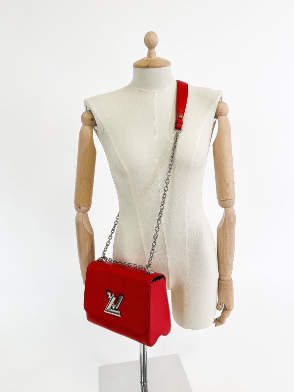 Sac Twist MM Louis Vuitton Cuir Épi Rouge