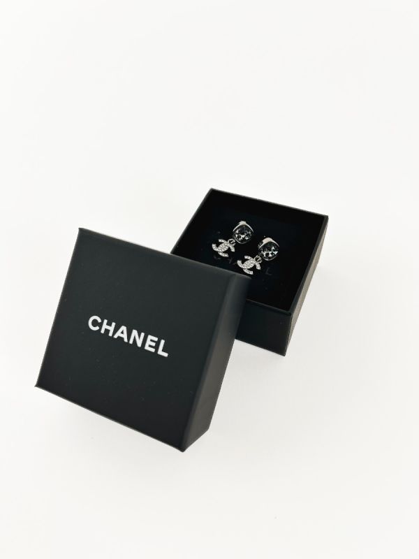 Boucles D'oreille Pendantes CC Strass Chanel