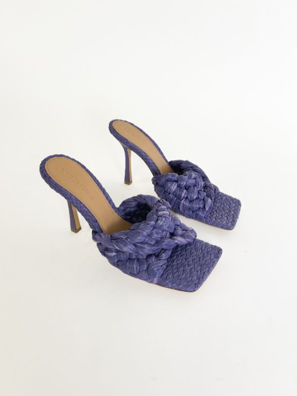 Mules Bottega Veneta Raphia Violet Stretch 39