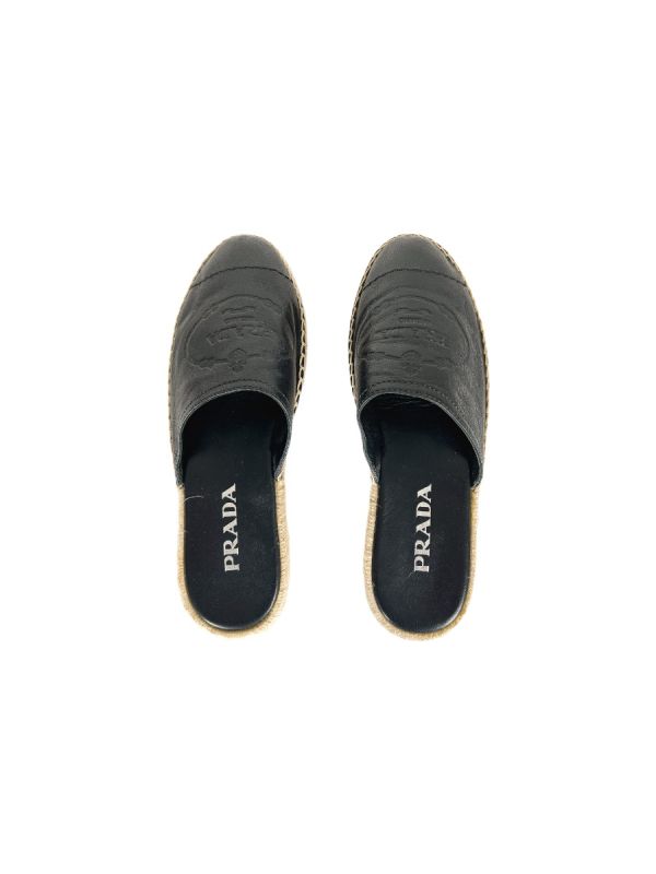 Espadrilles Prada Cuir Noir 37.5