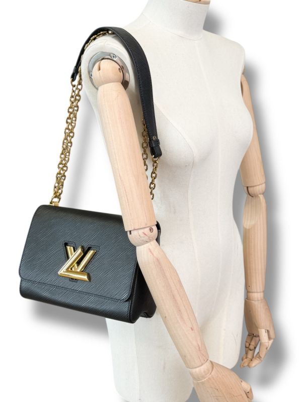 Sac Twist MM Louis Vuitton Cuir Épi Noir