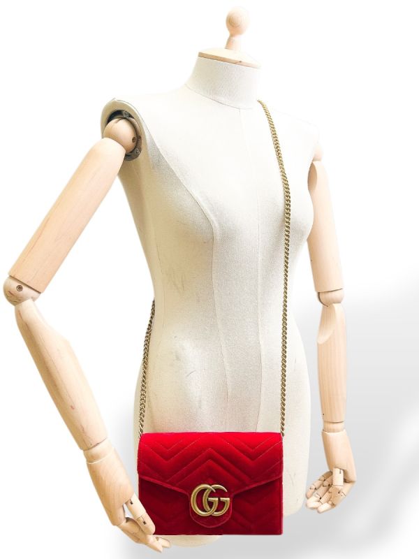 Sac Gucci Wallet On Chain Velour Rouge