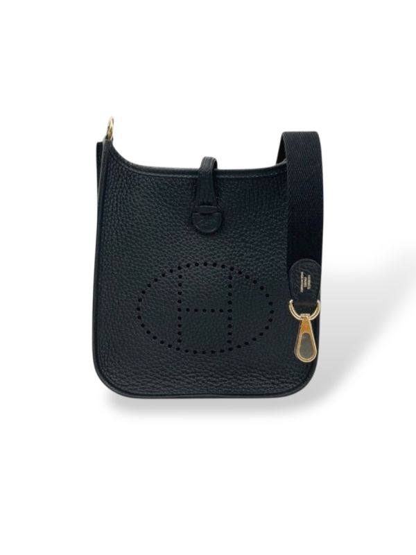 Sac Bandoulière Hermès Mini Evelyne 16 Cuir Amazone Noir