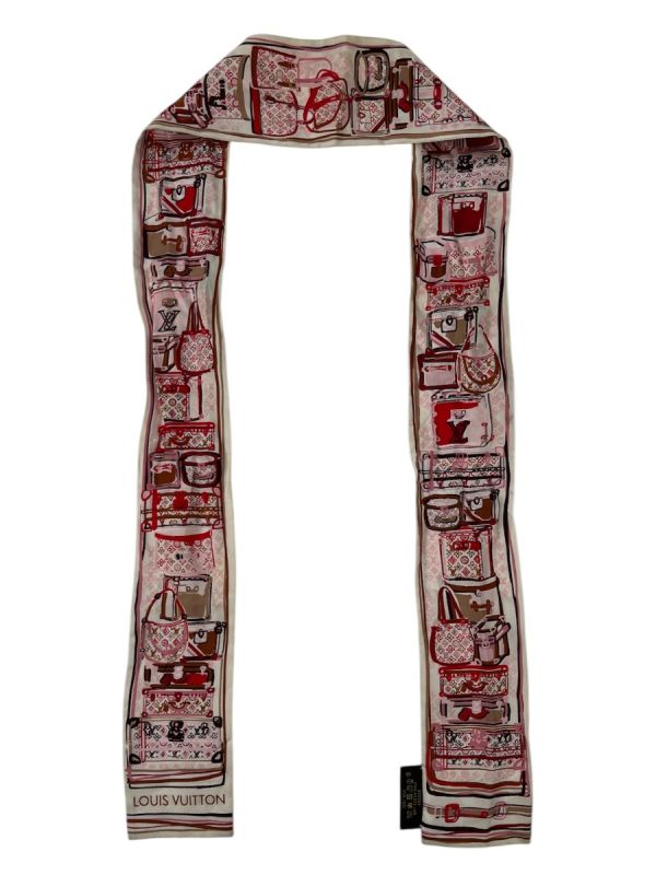 Echarpe Bandeau Louis Vuitton En Soie Beige